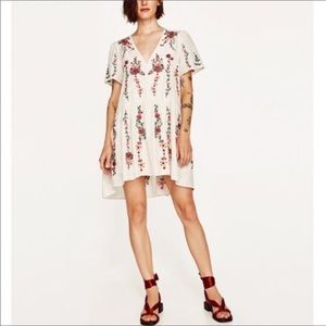Zara Embroidered Floral Boho Dress